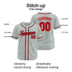 Benutzerdefinierte Authentisch Baseball-Trikot Grau Netz