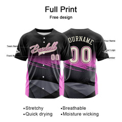 Benutzerdefiniert Schwarz Baseball Uniformen Drucken für Jungs Mädchen und Kinder Machen Ihr Team Mehr Vielfältig