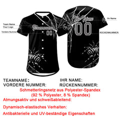 Benutzerdefiniert Schwarz Weiß Personalisierter Baseball Jersey mit Farbverlauf Team Uniform mit Namen und Nummer