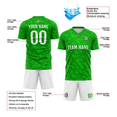 Benutzerdefinierte Grün Schwarz Fußball Trikots für Männer Frauen Personalisierte Fußball Uniformen für Erwachsene und Kind