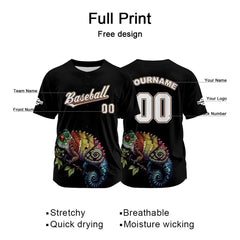 Benutzerdefiniert Schwarz Baseball Uniformen Drucken für Jungs Mädchen und Kinder Machen Ihr Team Mehr Vielfältig