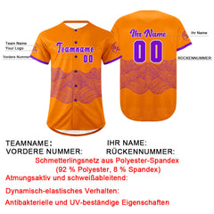 Benutzerdefiniert Orange Lila Personalisierter Baseball Jersey mit Farbverlauf Team Uniform mit Namen und Nummer