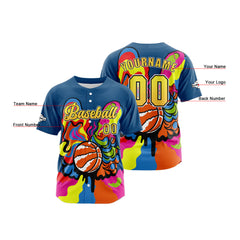Benutzerdefiniert Blau Baseball Uniformen Drucken für Jungs Mädchen und Kinder Machen Ihr Team Mehr Vielfältig
