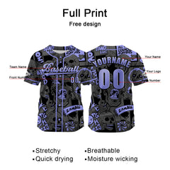 Benutzerdefiniert Grau Lila Baseball Uniformen Drucken für Jungs Mädchen und Kinder Machen Ihr Team Mehr Vielfältig