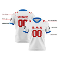 Benutzerdefinierte Weiß Rot Fußball Trikots Personalisierter Name Nummer Logo