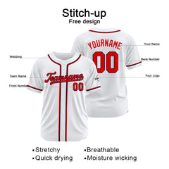 Benutzerdefinierte Authentisch Baseball-Trikot Weiß