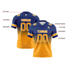 Benutzerdefinierte Marine Orange Reversibel Genäht Fußball Trikot Personalisierte Gradient Fußball Shirts für Männer gedruckt Team Name Nummer Logo