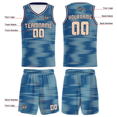Benutzerdefinierter Marine Creme Basketball Jersey Uniform Anzug gedruckt Ihr Logo Name Nummer