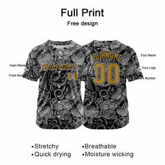 Benutzerdefinierte Baseball Jersey Personalisierte Baseball Shirt genäht und Druck Grau