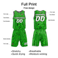 Benutzerdefinierter Grün Basketball Jersey Uniform Anzug gedruckt Ihr Logo Name Nummer