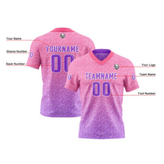 Benutzerdefinierte Lila Rosa Reversibel Fußball Trikot Personalisierte Gradient Fußball Shirts für Männer gedruckt Team Name Nummer Logo