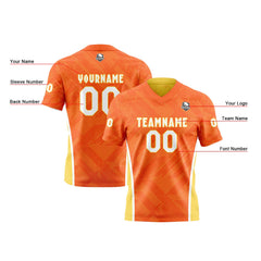 Benutzerdefinierte Orange Gelb Reversibel Fußball Trikot Personalisierte Gradient Fußball Shirts für Männer gedruckt Team Name Nummer Logo