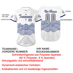 Benutzerdefiniert Weiß Blau Personalisierter Baseball Jersey mit Farbverlauf Team Uniform mit Namen und Nummer