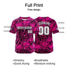 Benutzerdefinierte Baseball Jersey Personalisierte Baseball Shirt genäht und Druck Rose