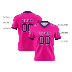 Benutzerdefinierte Rosa Lila Fußball Trikots Personalisierter Name Nummer Logo