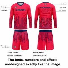 Kundenspezifisches Rose Rot Dunkelblau Basketball Fußball Schießen langes T-Shirt für Erwachsene und Kinder