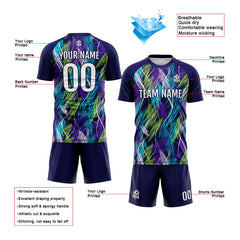 Benutzerdefinierte Lila Hellblau Fußball Trikots für Männer Frauen Personalisierte Fußball Uniformen für Erwachsene und Kind