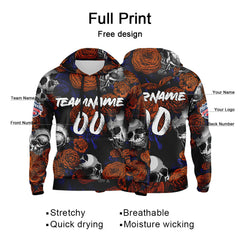 Benutzerdefinierter Sweatshirt-Hoodie für Mann, Frau, Mädchen, Junge. Drucken Sie Ihr Logo, Ihren Namen und Ihre Nummer Orange