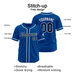 Benutzerdefinierte Authentisch Baseball-Trikot Royal Netz
