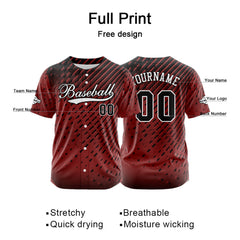 Benutzerdefiniert Rot Baseball Uniformen Drucken für Jungs Mädchen und Kinder Machen Ihr Team Mehr Vielfältig
