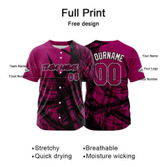 Benutzerdefinierte Baseball Jersey Personalisierte Baseball Shirt genäht und Druck Rose