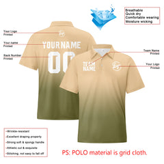 Benutzerdefinierte Khaki Armee Grün Fußball Gradient Polo-Shirts Fügen Sie Ihr Einzigartiges hinzu Logo/Name/Nummer