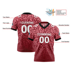 Benutzerdefinierte Rot Weiß Reversibel Fußball Trikot Personalisierte Gradient Fußball Shirts für Männer gedruckt Team Name Nummer Logo