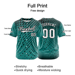Benutzerdefiniert Teal Baseball Uniformen Drucken für Jungs Mädchen und Kinder Machen Ihr Team Mehr Vielfältig