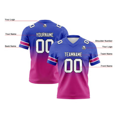 Benutzerdefinierte Royal Rose Reversibel Genäht Fußball Trikot Personalisierte Gradient Fußball Shirts für Männer gedruckt Team Name Nummer Logo