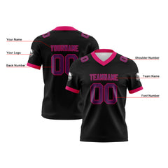 Benutzerdefinierte Schwarz Rosa Fußball Trikots Personalisierter Name Nummer Logo