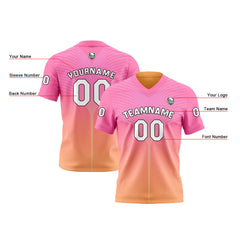 Benutzerdefinierte Orange Rosa Reversibel Fußball Trikot Personalisierte Gradient Fußball Shirts für Männer gedruckt Team Name Nummer Logo