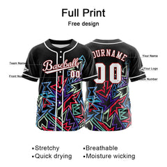 Benutzerdefiniert Schwarz Rot Baseball Uniformen Drucken für Jungs Mädchen und Kinder Machen Ihr Team Mehr Vielfältig