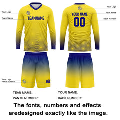 Kundenspezifisches Gelb Dunkelblau Basketball Fußball Schießen langes T-Shirt für Erwachsene und Kinder