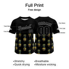 Benutzerdefiniert Schwarz Baseball Uniformen Drucken für Jungs Mädchen und Kinder Machen Ihr Team Mehr Vielfältig