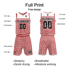 Benutzerdefinierter Weiß Rot Basketball Jersey Uniform Anzug gedruckt Ihr Logo Name Nummer