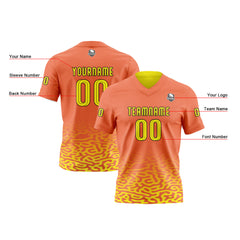 Benutzerdefinierte Orange Gelb Reversibel Fußball Trikot Personalisierte Gradient Fußball Shirts für Männer gedruckt Team Name Nummer Logo