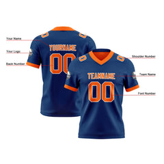Benutzerdefinierte Marine Orange Reversibel Genäht Fußball Trikot Personalisierte Fußball Shirts für Männer gedruckt Team Name Nummer Logo