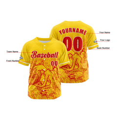 Benutzerdefiniert Gelb Baseball Uniformen Drucken für Jungs Mädchen und Kinder Machen Ihr Team Mehr Vielfältig