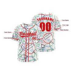 Benutzerdefiniert Weiß Rot Baseball Uniformen Drucken für Jungs Mädchen und Kinder Machen Ihr Team Mehr Vielfältig