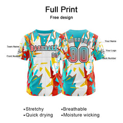 Benutzerdefiniert Hellblau Weiß Baseball Uniformen Drucken für Jungs Mädchen und Kinder Machen Ihr Team Mehr Vielfältig