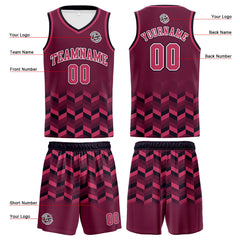 Benutzerdefinierter Pflaume Rot Basketball Jersey Uniform Anzug gedruckt Ihr Logo Name Nummer