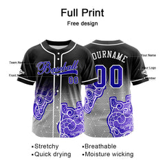 Benutzerdefiniert Schwarz Grau Lila Baseball Uniformen Drucken für Jungs Mädchen und Kinder Machen Ihr Team Mehr Vielfältig