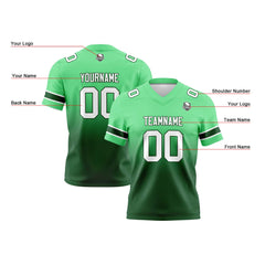 Benutzerdefinierte Grün Reversibel Genäht Fußball Trikot Personalisierte Gradient Fußball Shirts für Männer gedruckt Team Name Nummer Logo