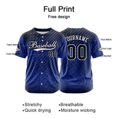 Benutzerdefiniert Blau Baseball Uniformen Drucken für Jungs Mädchen und Kinder Machen Ihr Team Mehr Vielfältig
