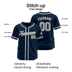 Benutzerdefinierte Authentisch Baseball-Trikot Marine Netz