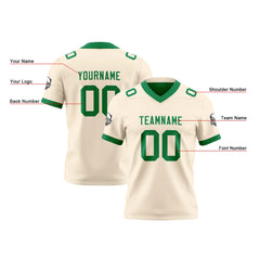 Benutzerdefinierte Creme Grün Reversibel Genäht Fußball Trikot Personalisierte Fußball Shirts für Männer gedruckt Team Name Nummer Logo