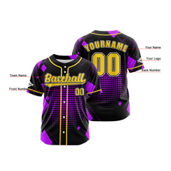 Benutzerdefiniert Schwarz Lila Baseball Uniformen Drucken für Jungs Mädchen und Kinder Machen Ihr Team Mehr Vielfältig