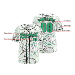 Benutzerdefiniert Weiß Grün Baseball Uniformen Drucken für Jungs Mädchen und Kinder Machen Ihr Team Mehr Vielfältig