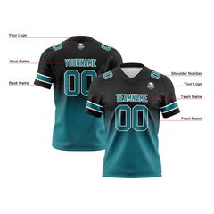Benutzerdefinierte Schwarz Grün Reversibel Genäht Fußball Trikot Personalisierte Gradient Fußball Shirts für Männer gedruckt Team Name Nummer Logo