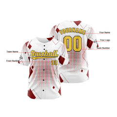 Benutzerdefiniert Weiß Rot Baseball Uniformen Drucken für Jungs Mädchen und Kinder Machen Ihr Team Mehr Vielfältig